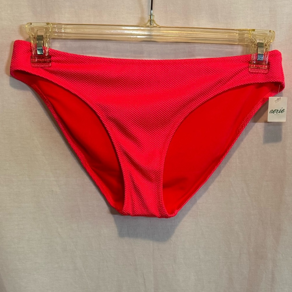 AA-471 Aerie NWT Pink Lined Summer Swim Bikini‎ Bottoms Size L